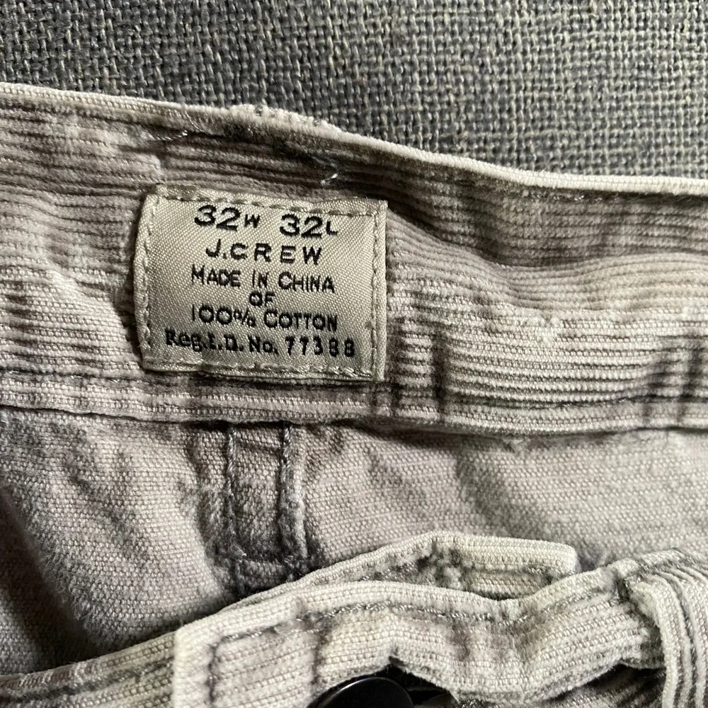 J Crew Mens Gray Straight Leg Corduroy Pants Size 32x32 Grey Stretch Lightweight